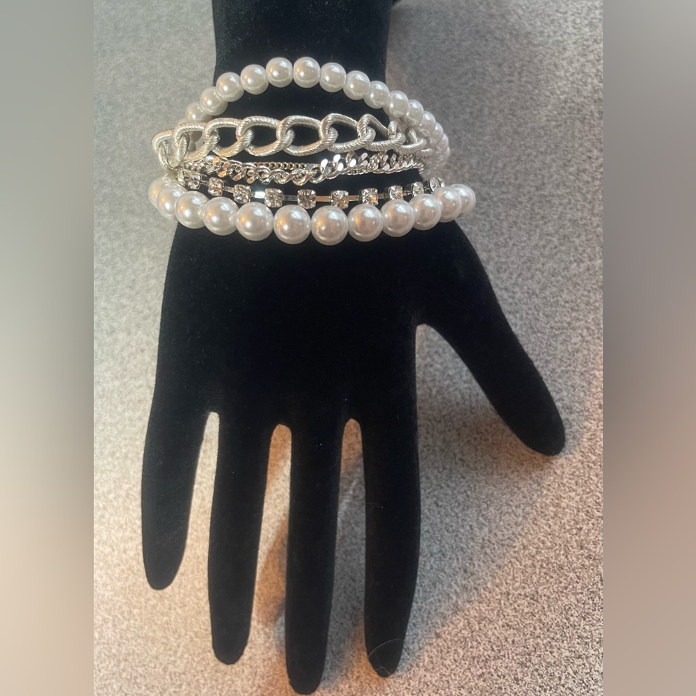 Pearls & Chains Multi Strand Bracelet
